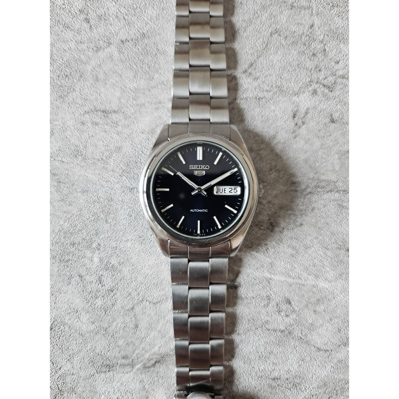 SEIKO 5 SKX551 7S26 BLUE DIAL BIRU JAM TANGAN JDM ORIGINAL ORI PRIA MEN RANTAI FORMAL ANALOG DAY DAT