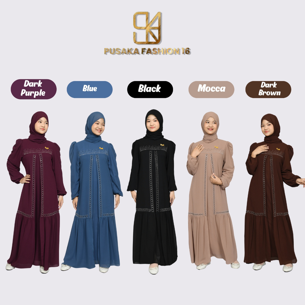 GANIA Gamis abaya anak remaja tanggung ceruty babydoll mix payet swarovski