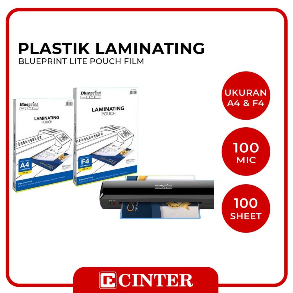 

BLUEPRINT - PLASTIK PRESS / PLASTIK LAMINATING POUCH FILM PANAS LITE ISI 100 LEMBAR