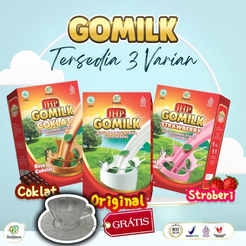 

3 Box Gomilk [BISA COD] [GRATIS GELAS] Gomilk Susu Kambing Etawa Plus Herbal Penambab Napsu Makan Anak