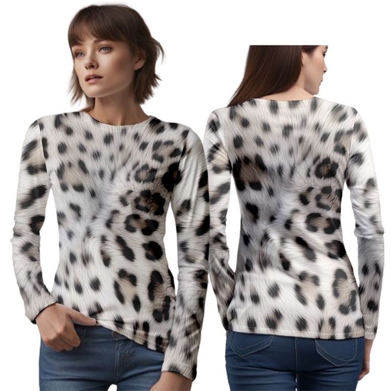 kaos wanita baju kulit harimau putih / baju jersey kulit harimau putih lengan pendek bahan dryfit su