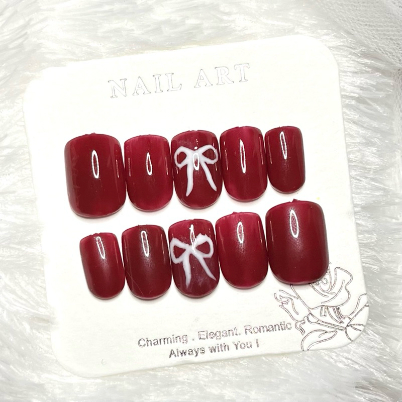 Kuku Palsu Maroon Polos by Adindanails