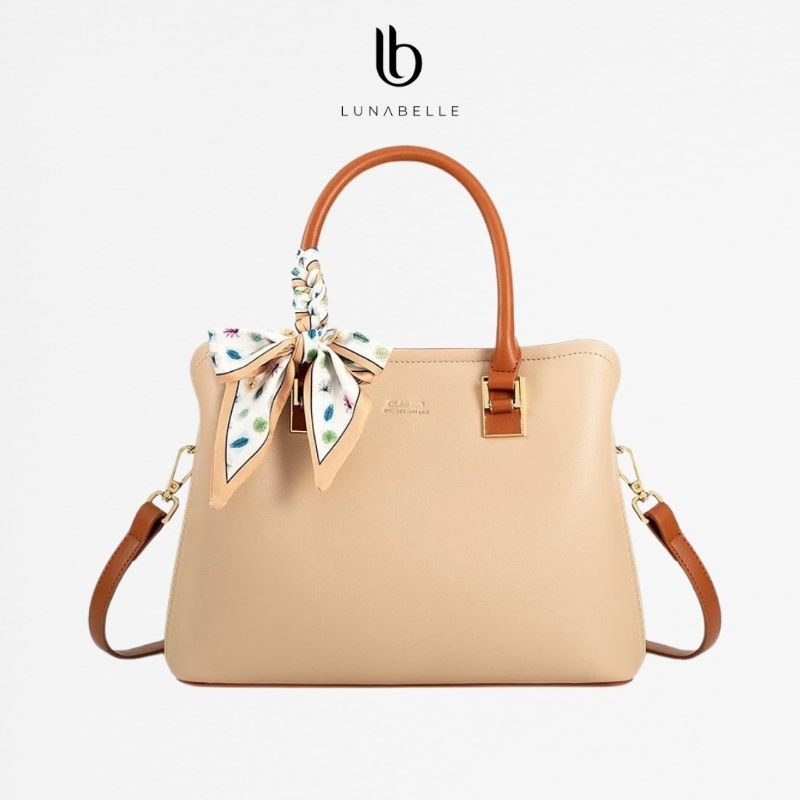 LUNABELLE Classey Scarf Handbag - Tas Tangan Top Handle Bag Selempang Kerja Kantor Wanita