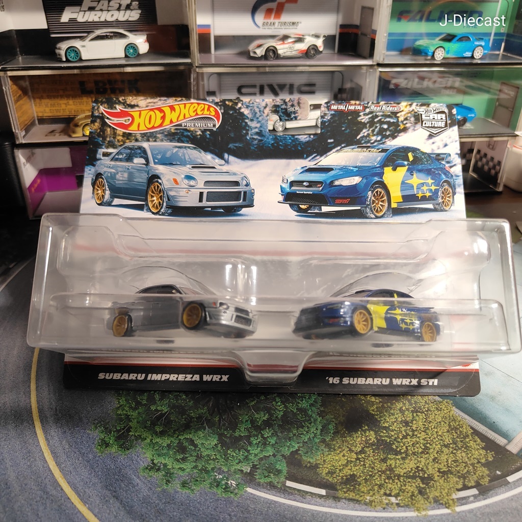 Hotwheels Premium 2 Pack/Twin Pack Subaru Impreza WRX dan Subaru WRX STI '16 Car Culture