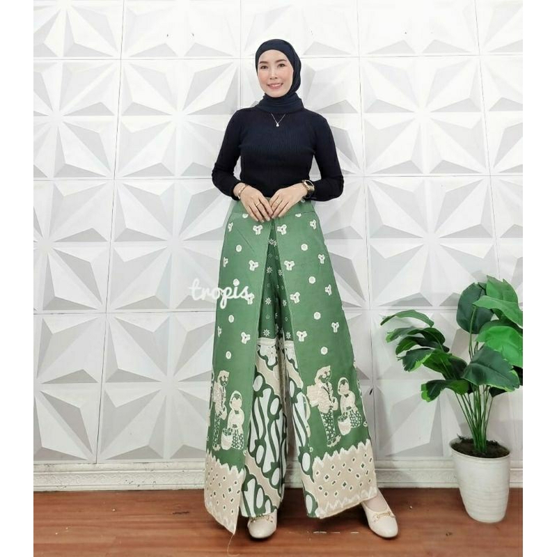 Celana kulot LAYER JUMPUTAN TEJO celana batik tumpuk kerja kantoran bawahan kebaya celana kondangan 