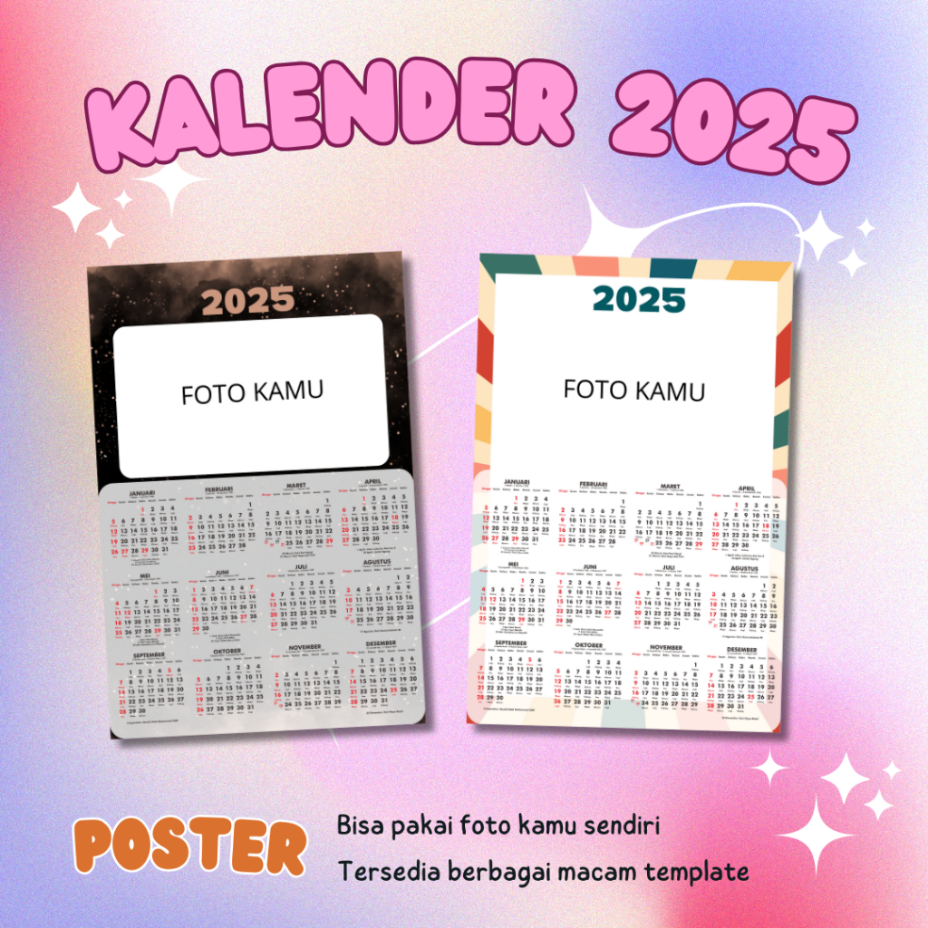 

[12 Bulanan A4] PART 1 Kalender Dinding 2025 Kalender 12 Bulanan A4 Custom Murah Foto Logo