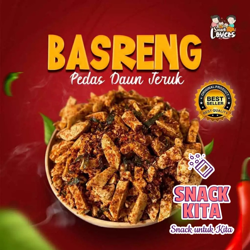 

Basreng Pedas Gurih Daun jeruk renyah kriuk 1kg Asli Cemilan cemilan snack basreng 500gram/250gram