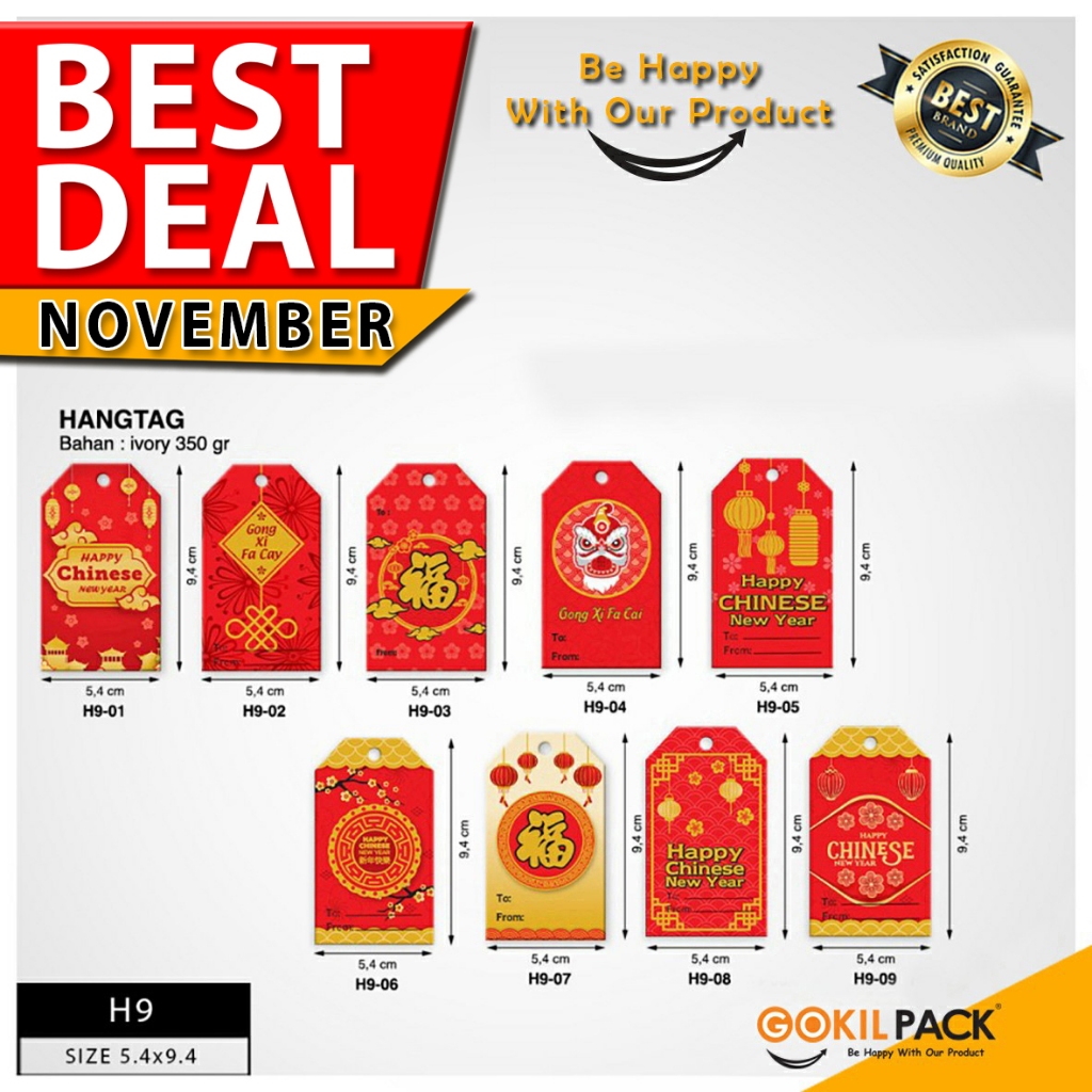 

Hang Tag - Hang Tag Motif - Hang Tag Chinese New Year 9,4x5,4 | H9