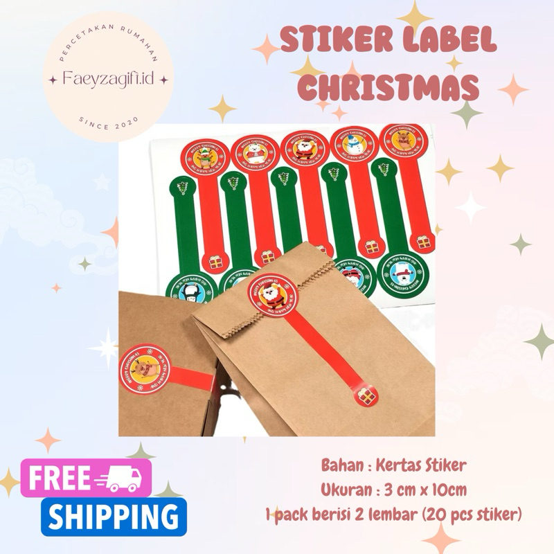 

(20 PCS) STIKER LABEL NATAL / STIKER LABEL CHRISTMAS