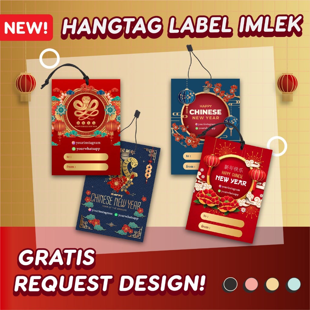 

Hang Tag Custom Imlek 2025 1 Sisi Free Design Label Hampers Souvenir
