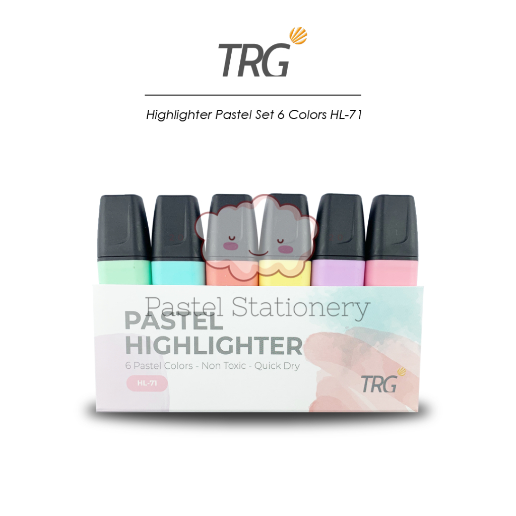 

TRG Highlighter Pastel Set 6 Warna Colors HL-71 - Penanda Berwarna Textliner TRG