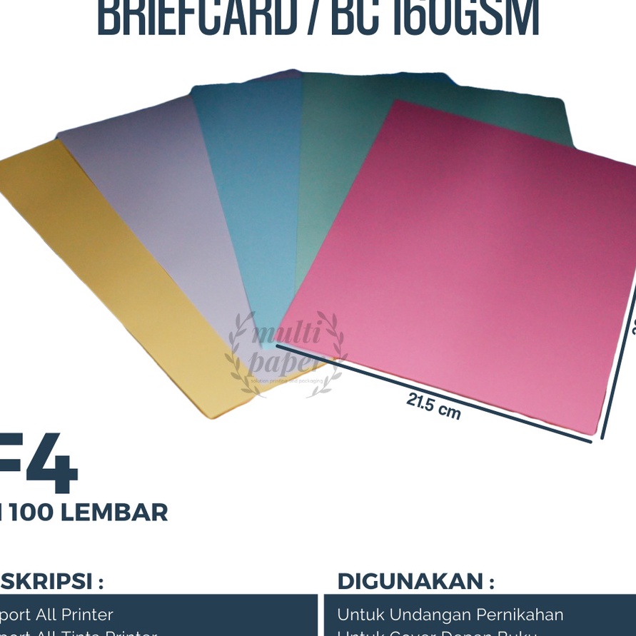 

KI3 Kes BC F4 16 gsm isi 1 lembar Kes Brief Card F4