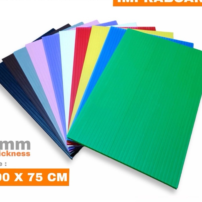 

HJ6 Impraboard 3mm Ukuran 1 x 75 cm 1x75 cm 75x1 cm Infraboard Imfraboard PP Board Art board Karton Plastik