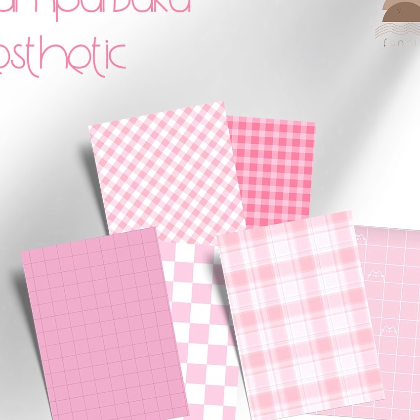 

Terlaris funnillaco Sampul Buku Sampul Buku Aesthetic Cover Buku A5 B5 Pink