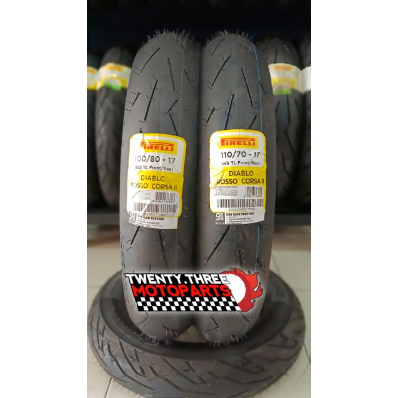 Paket Ban Pirelli Diablo Rosso Corsa II 100/80-17 & 110/70-17 (Soft Compound)