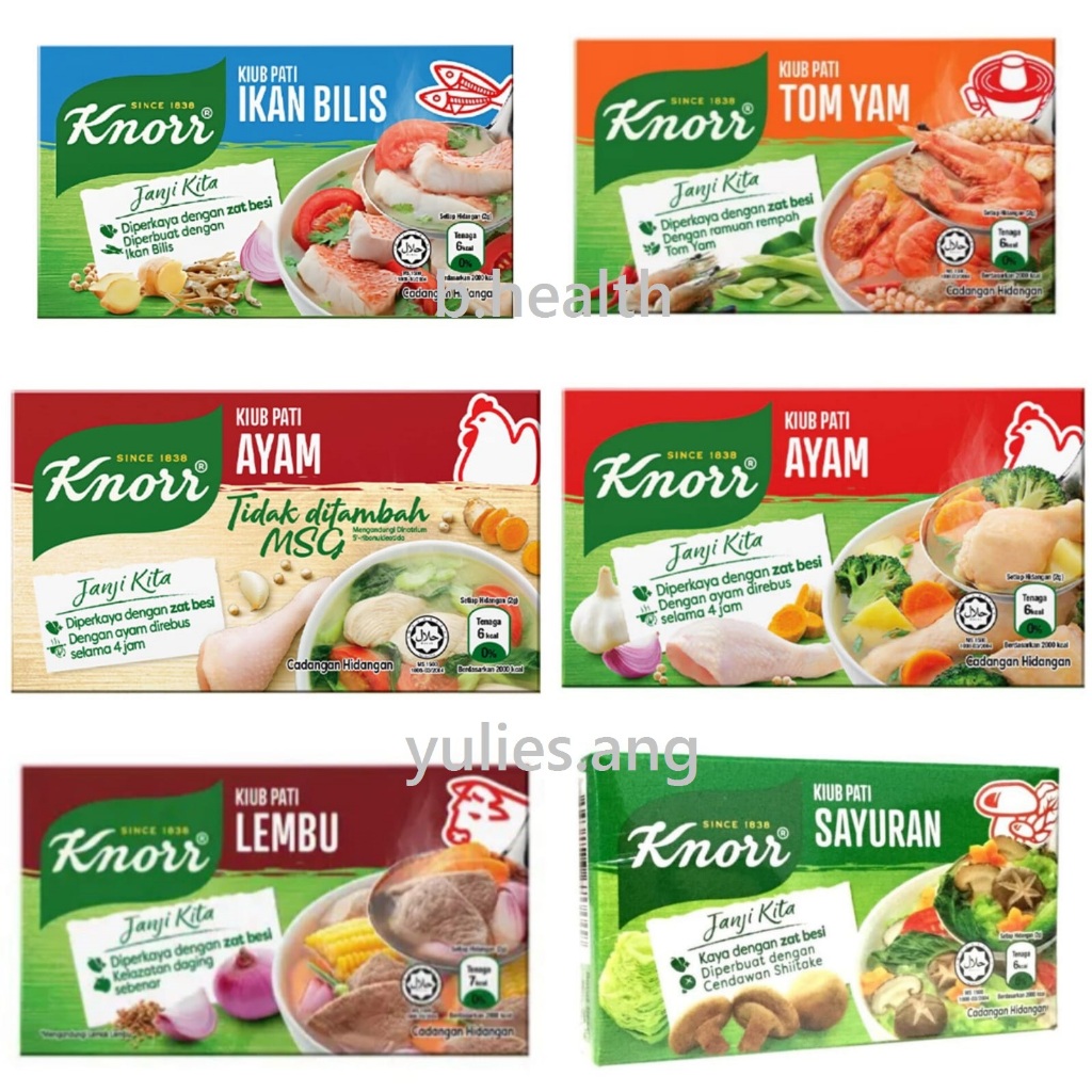 

Knorr Chicken Cube / Tomyam Cube / Ikan Bilis Cube / Beef Cube Knorr Malaysia Bumbu Ayam Tom Yam Kaldu Sapi