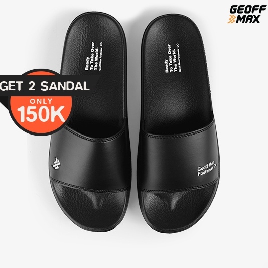 Geoff Max  Wordler Black Sandal Slop Slipper Sandal Uni Anti Slip