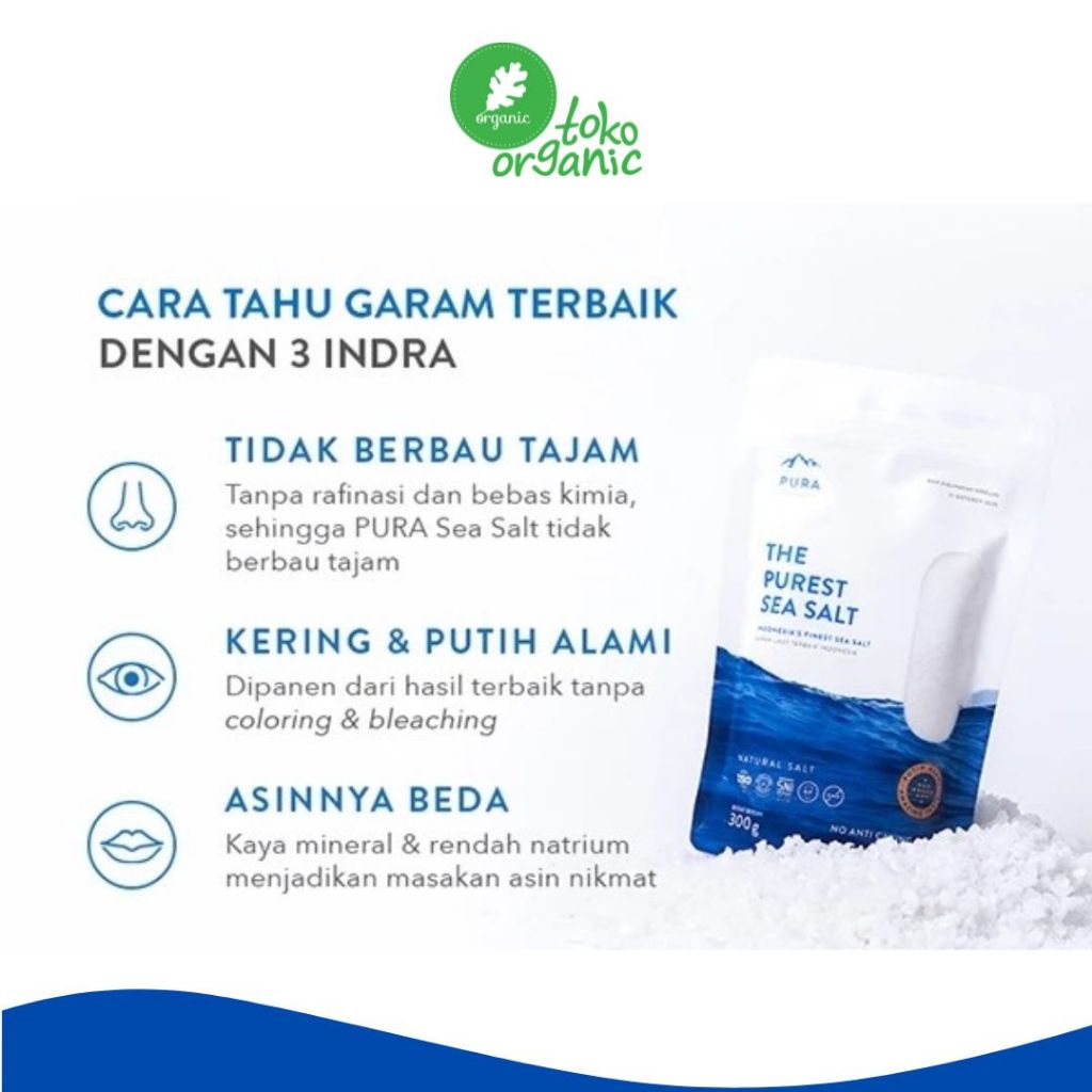 

RK60 PURA The Purest Sea Salt (300gr) Garam Laut Murni Garam Halus Natural Garam Organik Rendah