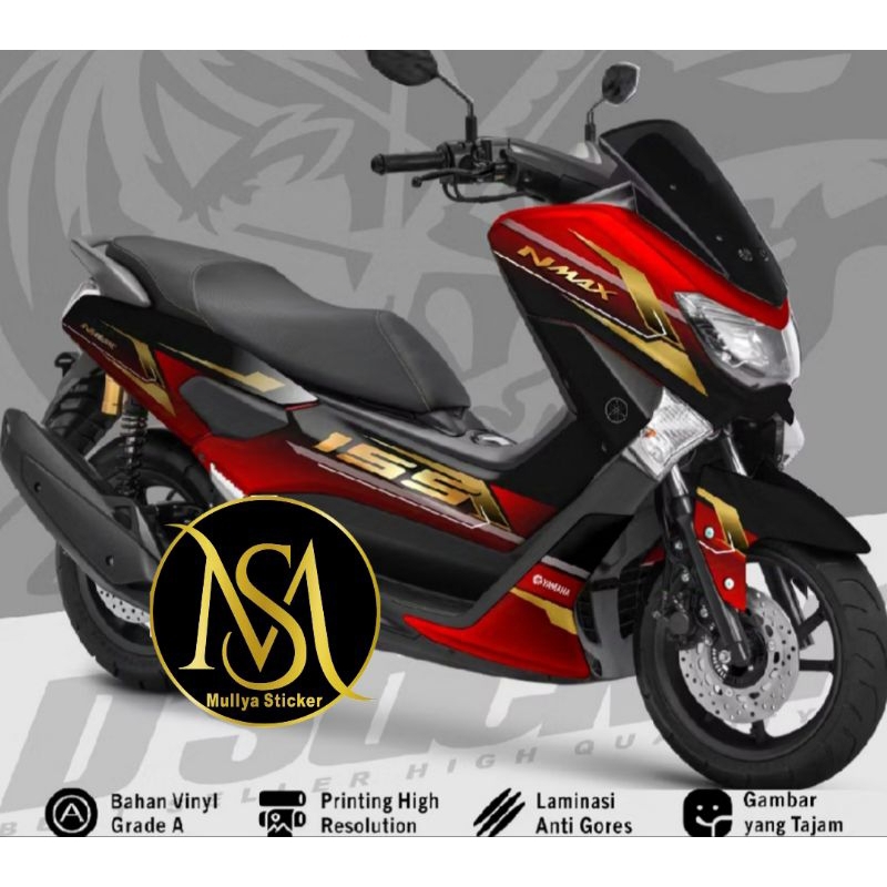 decal nmax old 155 full body merah lis gold