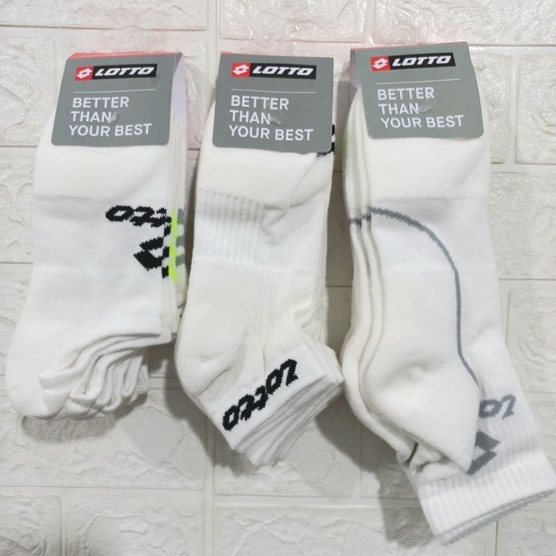 Kaos Kaki Lotto Men 3 Pasang - Putih | Lotto Kaos Kaki | Lotto Men Running Low Cut Socks | Lotto Men