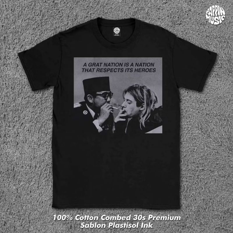 Kaos Soekarno, Baju Sukarno Best Quality, Kaos Musik, Kaos Great Nation Soekarno - Plastisol - Kaos 