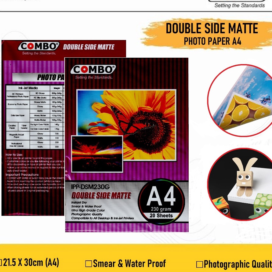 

HJ6 Kes Foto 2 Sisi 23gr Double Side Matte A4 23gsm Kes Print Foto Print Photo Paper Non Glossy Kes Poto A4