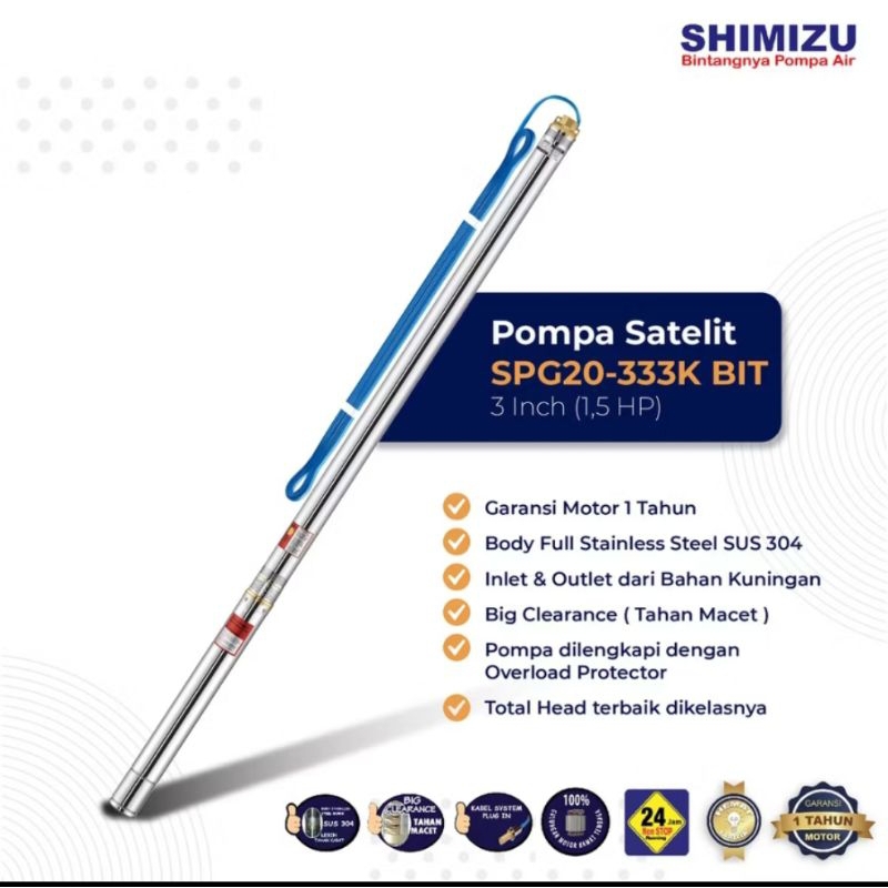 Pompa Submersible SHIMIZU (1.5HP) SP 333K 