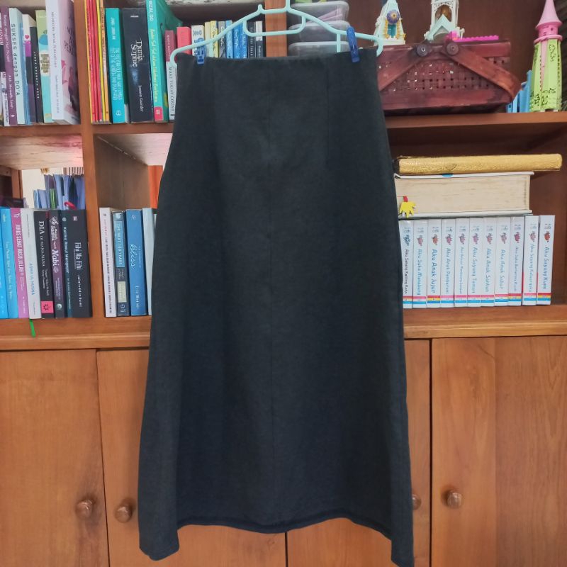 Saba Modest Zip Maxi Skirt Grey