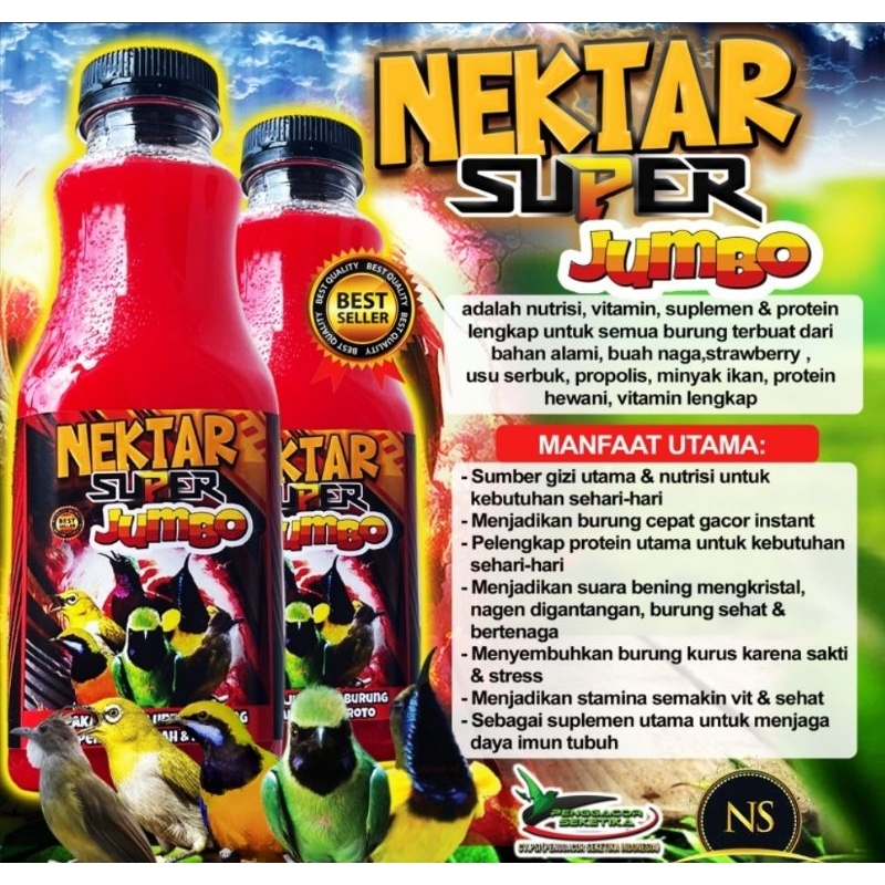 NEKTAR MERAH SUPER JUMBO 400ML NEKTAR SUPER MERAH DOSIS TINGGI NEKTAR KOLIBRI SOGON KONIN PLECI