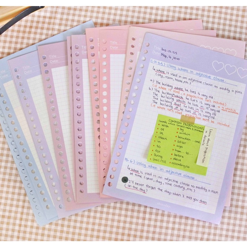 

KI3 Loose Leaf Grid 6 Rings A5 Multicolor Pastel Gaya korea
