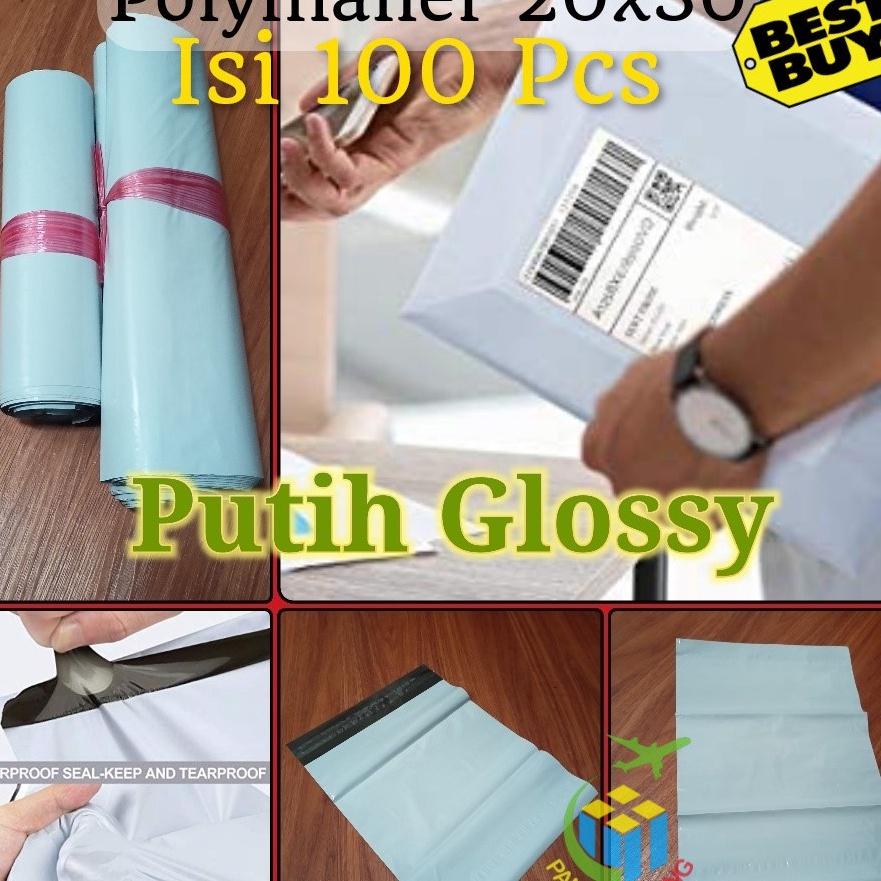 

Istimewa Polymailer Putih 2x3 isi 1 Kantong Plastik Polimer Glossy Olshop Premium