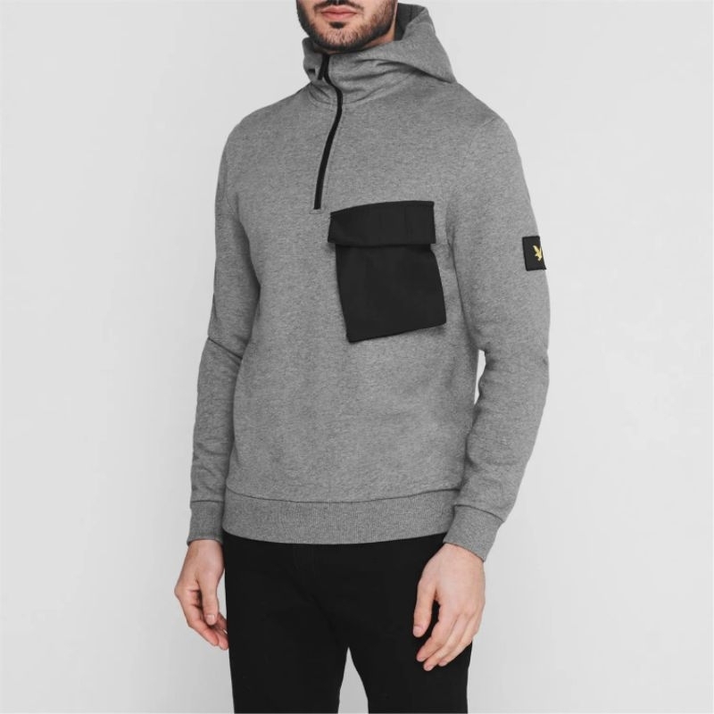 Lyle And Scott Pocket Hoodie Grey Original