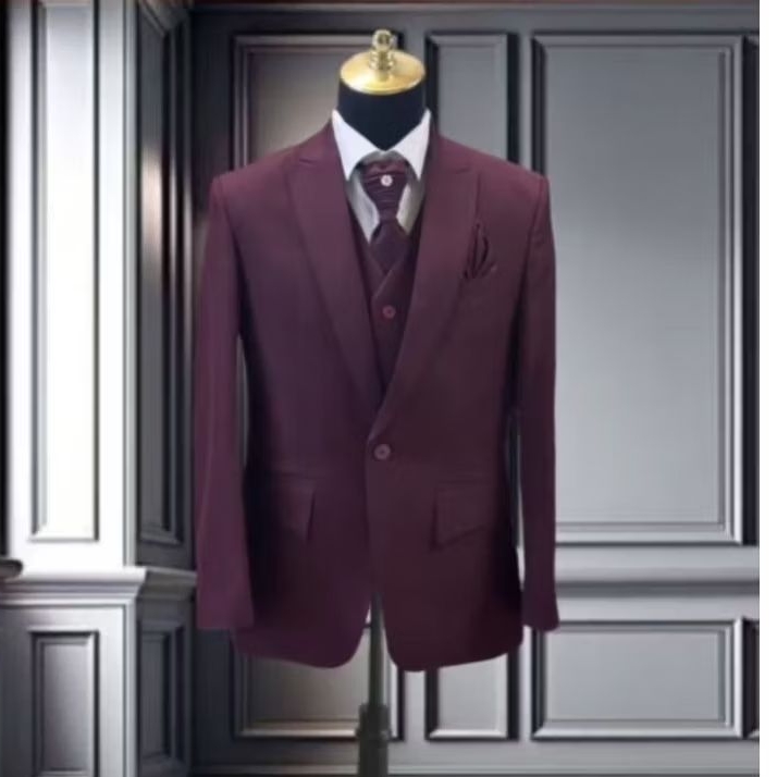 jas pengantin maroon Burgundy doff | jas wedding maron Burgundy bahan dof | jas pria marun Burgundy 
