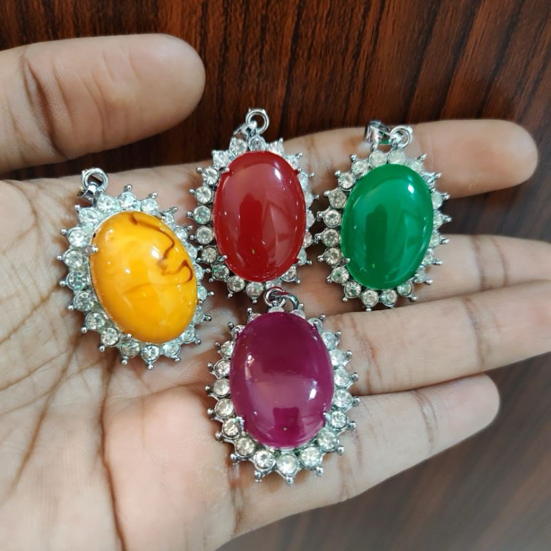 FASHION WANITA LIONTIN BATU GIOK SINTETIS BESAR