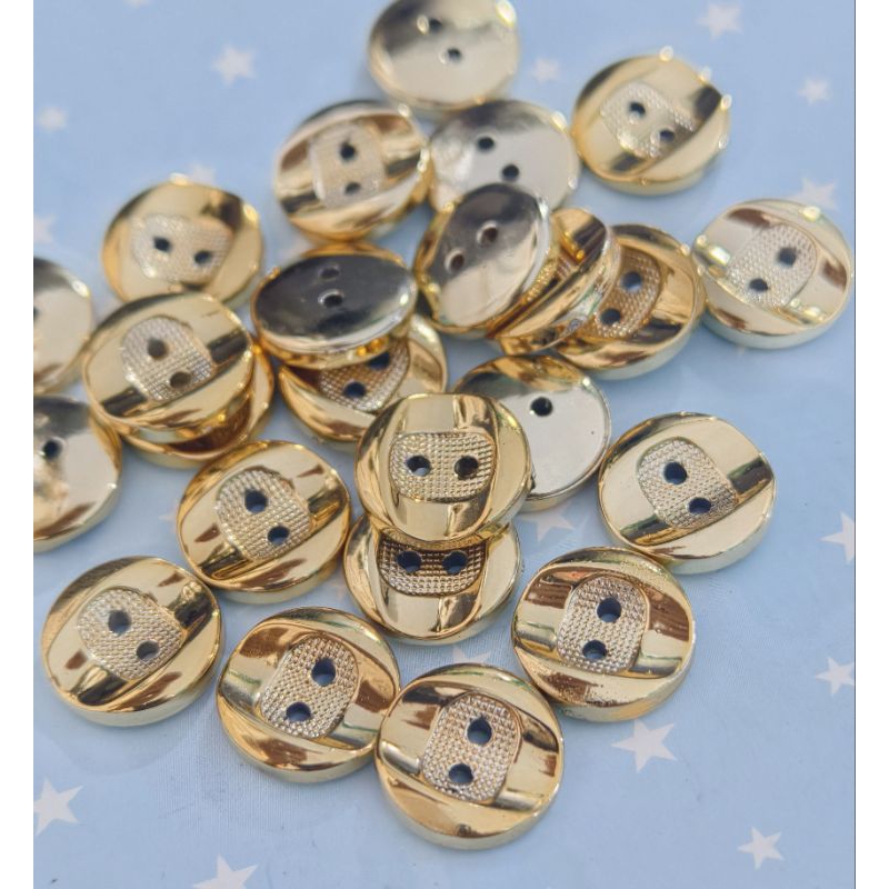 144 pcs Kancing Baju Jamur Lekung Gold   ukuran 15 mm