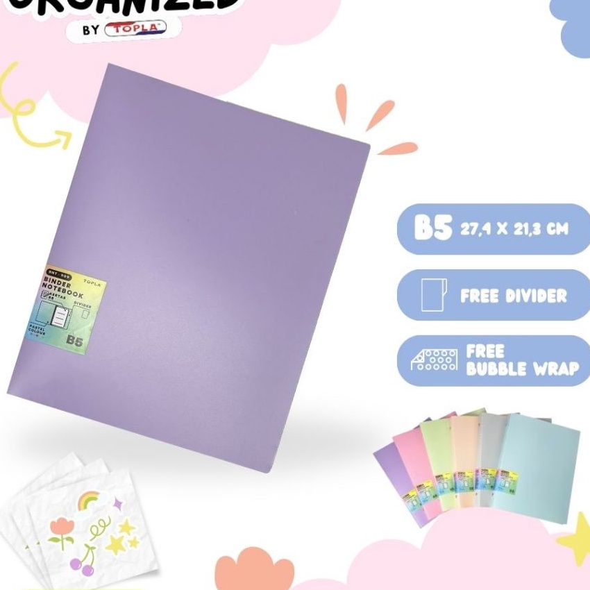 

HJ6 TOPLA Buku Catatan Topla Binder Note 99 B5 Warna Pastel Cocok untuk Sekolah Kuliah