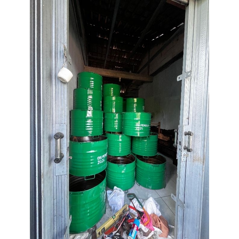 Drum sampah besi 100 liter tebal/tong sampah/pot tanaman/tempat limbah