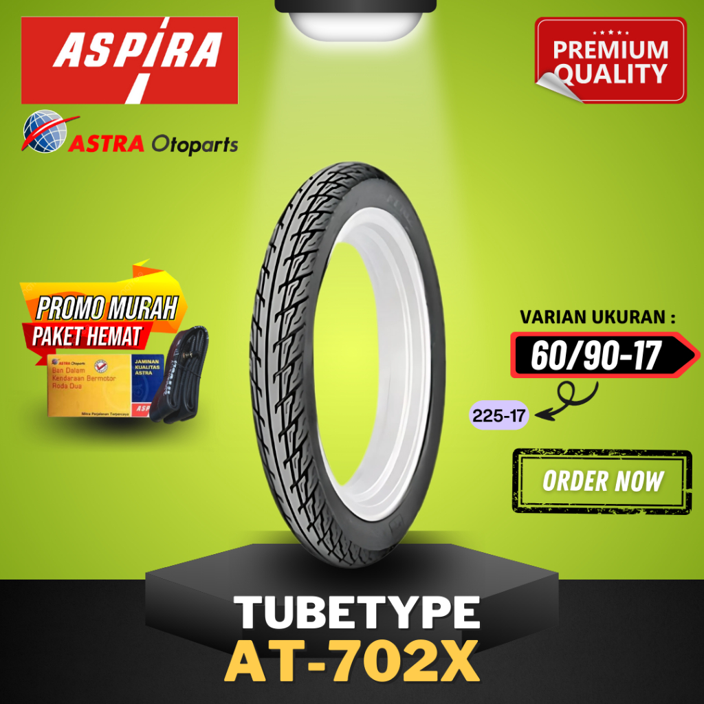 [READY COD] BAN ASPIRA TUBETYPE AT702X / AT-702X / BAN LUAR ASPIRA RING 17 225-17 (60/90-17) BAN MOT