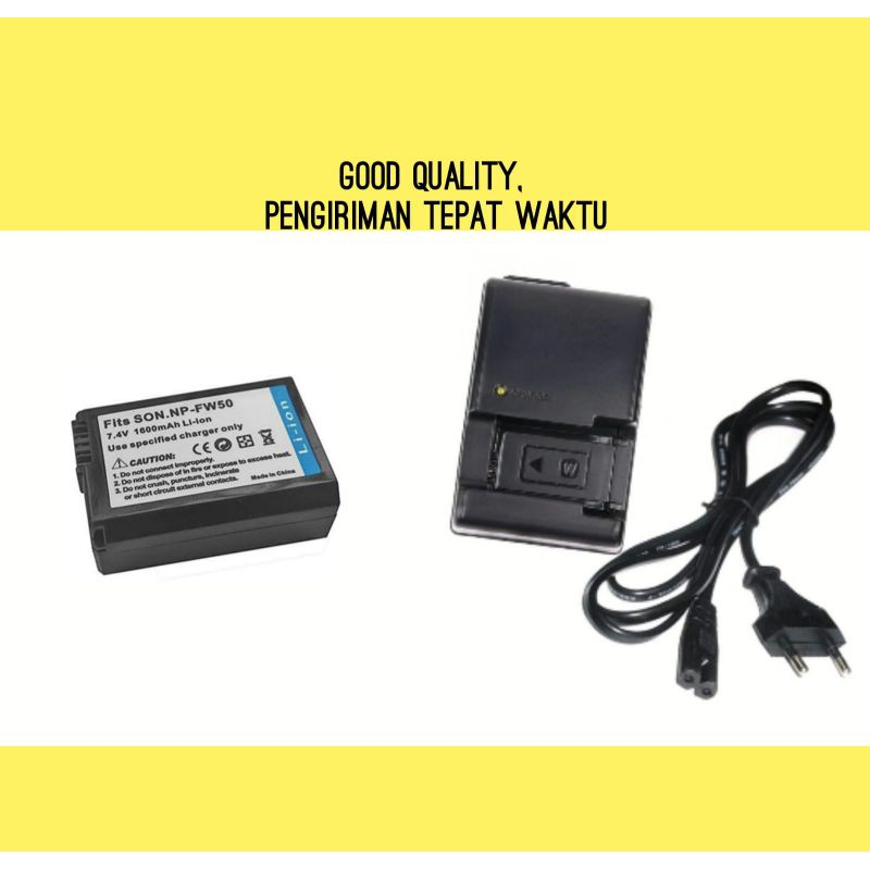 Paket Baterai & Charger Sony NEX3 NEX5 NEX3N NEX5N NEX5T NEX6 NEX7 - Batre Battery Casan