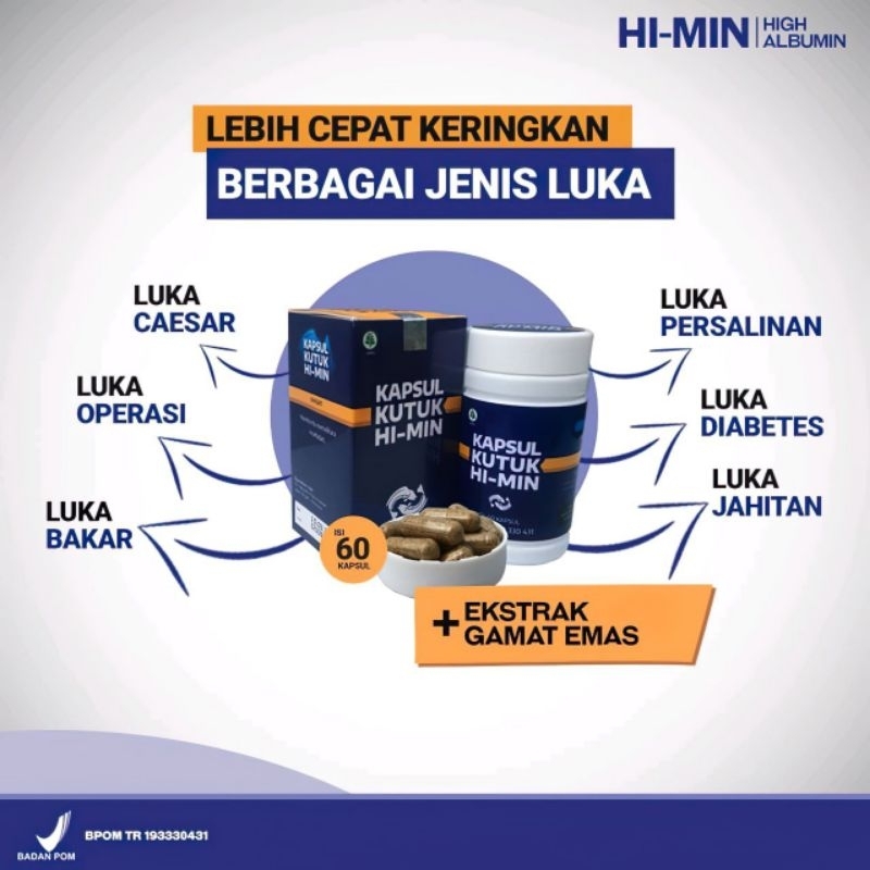 KAPSUL KUTUK HI - MIN Naturafit 60 kapsul original asli Ekstrak Albumin ikan gabus mempercepat penye