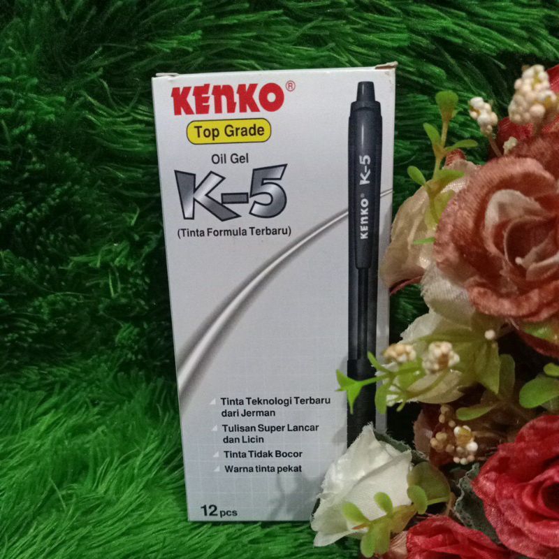 

ballpoint kenko K-5 jel hitam lusinan murah