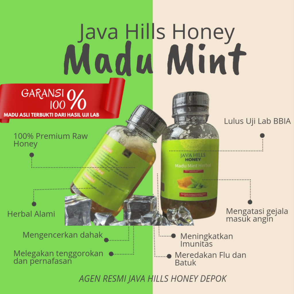 

Madu Java Hills Honey-Madu Mint-Madu kesehatan-madu herbal-madu murni raw honey 320 gram dan 650 gr
