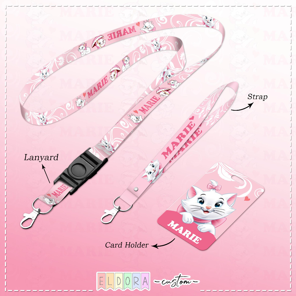 

[LANYARD] Strap id card holder Marie set gantungan kunci - tali hp - tempat kartu - name tag
