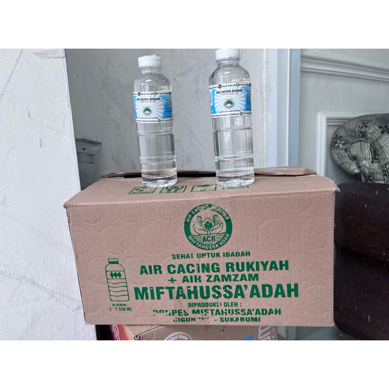 

air cacing bening sekarton botol 330ml