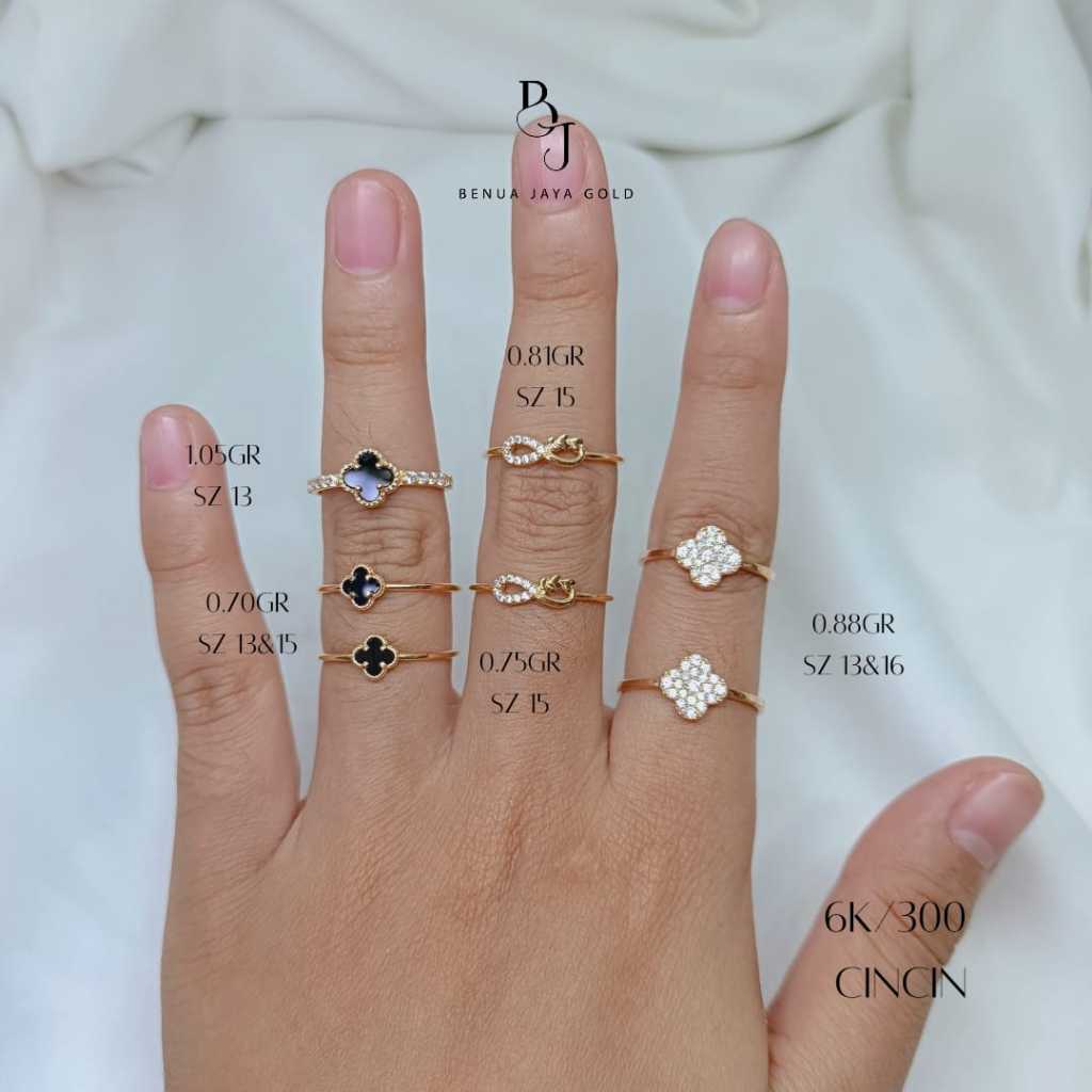 Cincin Fashion Emas 6K/300