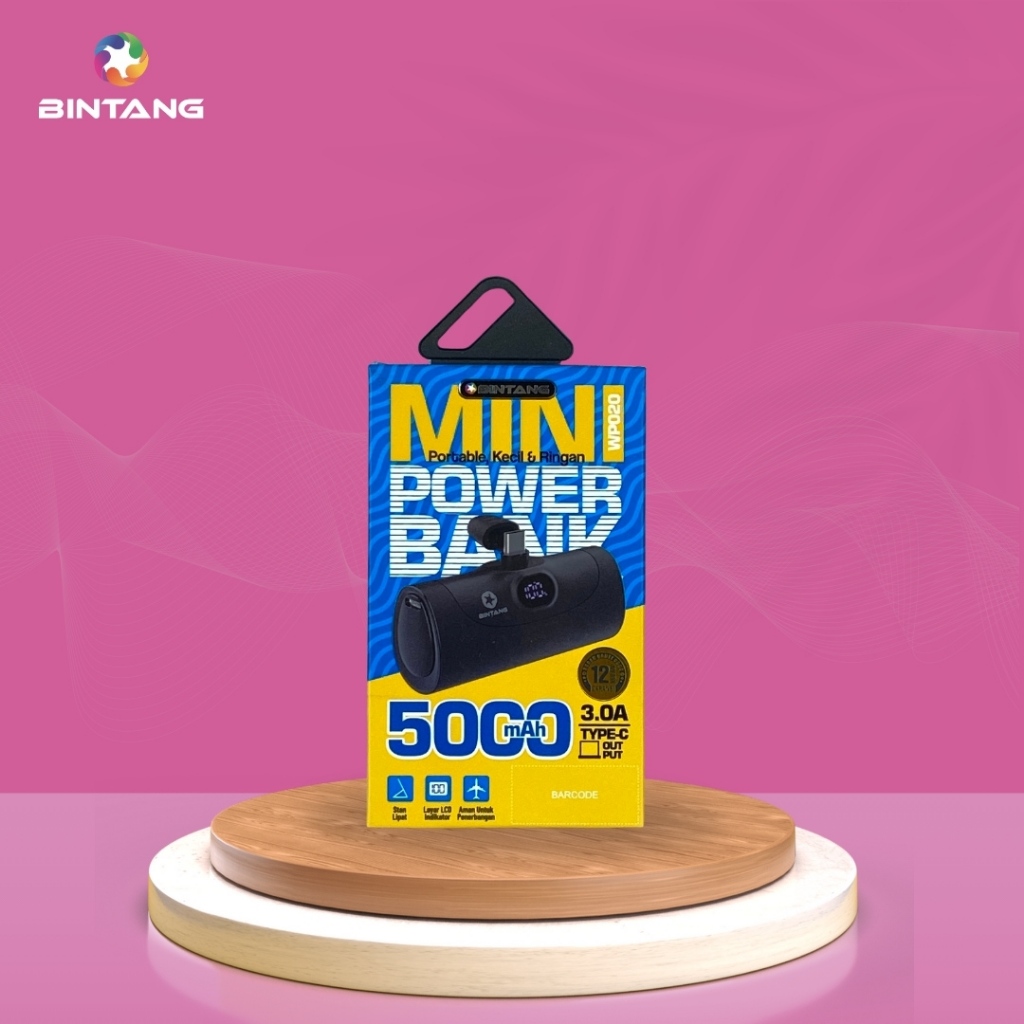 POWER BANK WITH CABLE 5000 MAH BT TYPE-C WP020