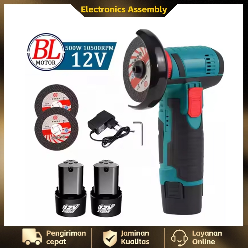 12V Mini Angle Grinder Isi Ulang Alat Gerinda Poles Mesin Gerinda Untuk Memotong Alat Daya Tanpa Kab