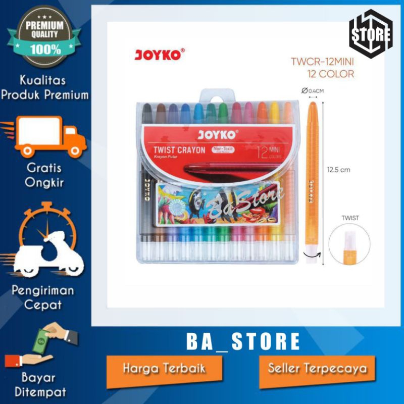 

CRAYON JOYKO PUTAR 12 BUAH/CRAYON PUTAR MINI TWEIST - 12 MINI COLORS