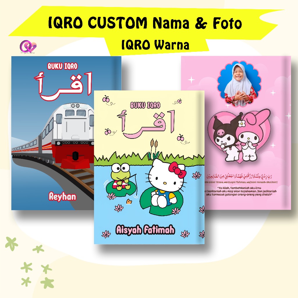 Iqro Anak Custom Nama Iqra Tulis Nama Foto Iqra Warna Iqro Milenial