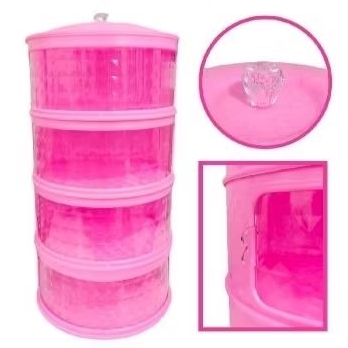 Tudung Saji Susun 4 Diamond Cap Ayam Jago - saji susun warna pink & ungu